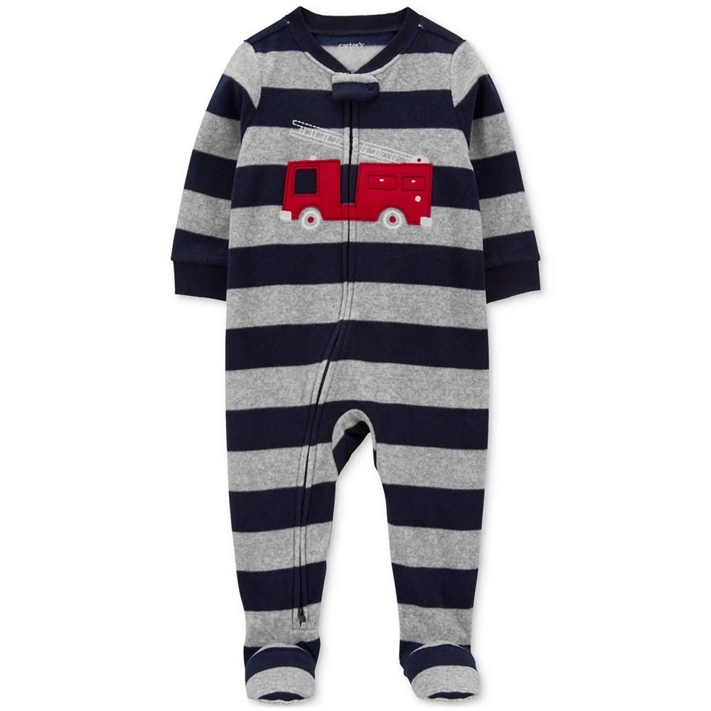 商品Carter's|Baby Boys One Piece Fleece Footie Long Sleeve Pajama,价格¥81,第1张图片