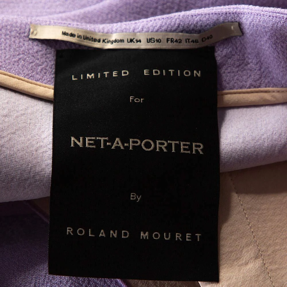 商品[二手商品] ROLAND MOURET|Roland Mouret Lavender Wool Crepe One Shoulder Aglais Dress L,价格¥2147,第5张图片详细描述