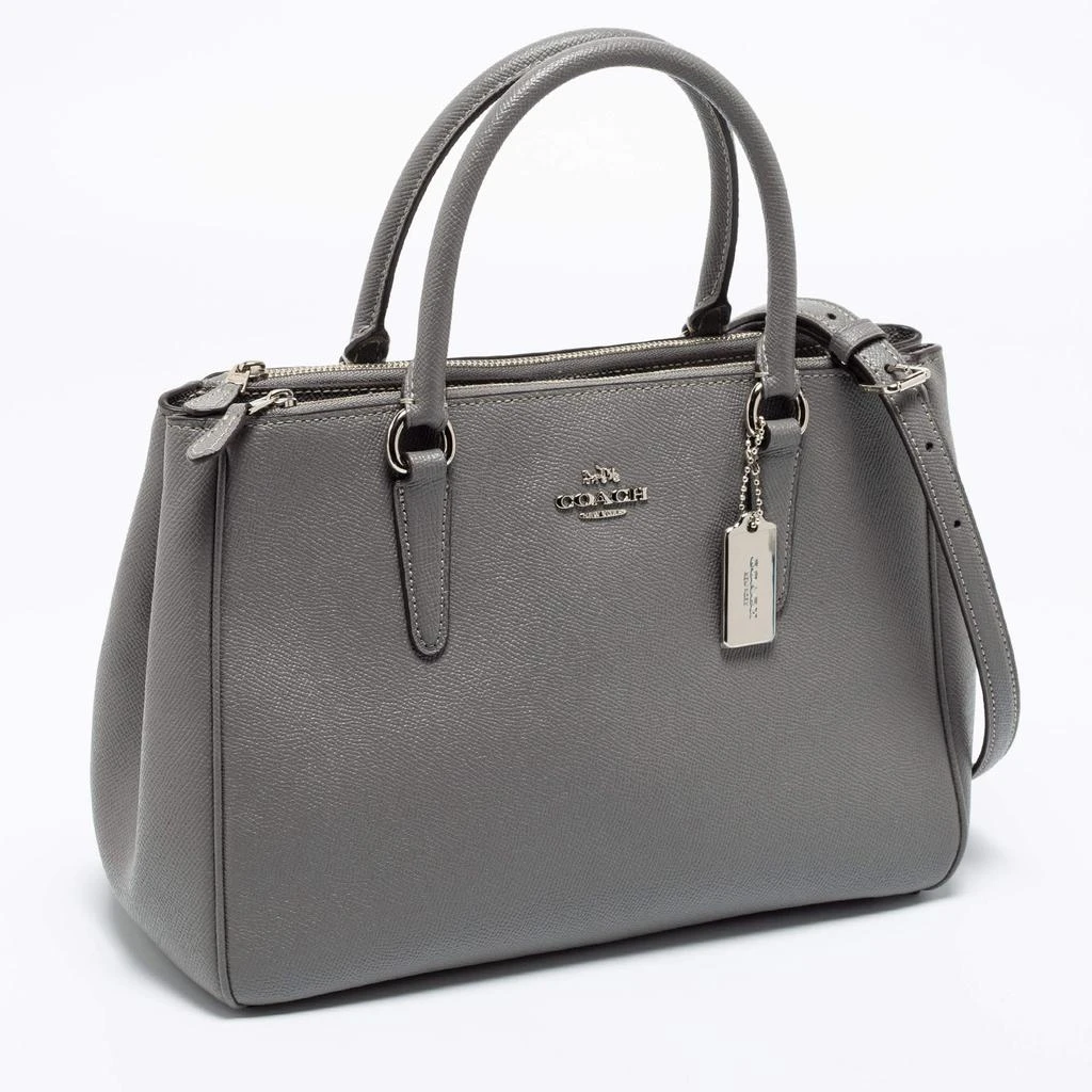 商品[二手商品] Coach|Coach Grey Leather Surrey Carryall Tote,价格¥1360,第3张图片详细描述