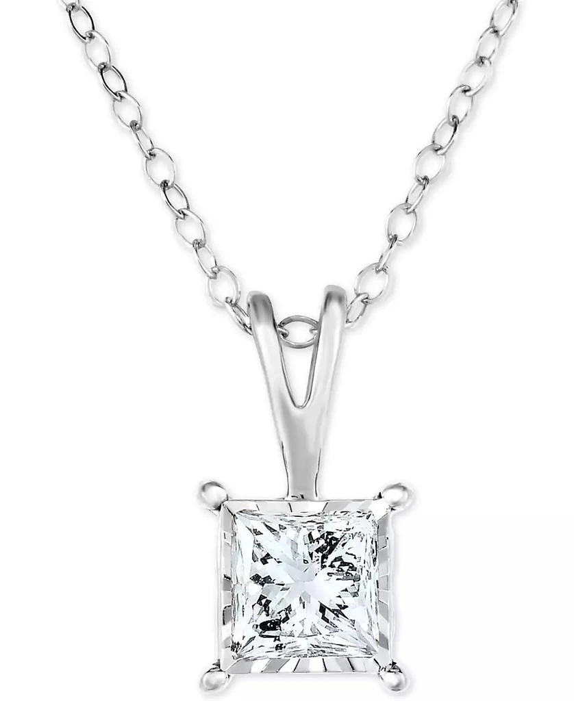 商品TruMiracle|Diamond Princess 18" Pendant Necklace (1/2 ct. t.w.) in 14k White, Yellow, or Rose Gold,价格¥11740,第1张图片