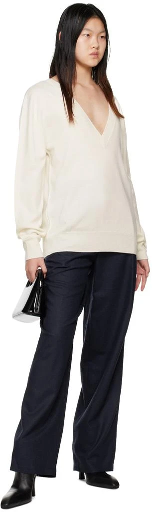 商品We11done|Off-White Deep V-Neck Sweater,价格¥1070,第4张图片详细描述