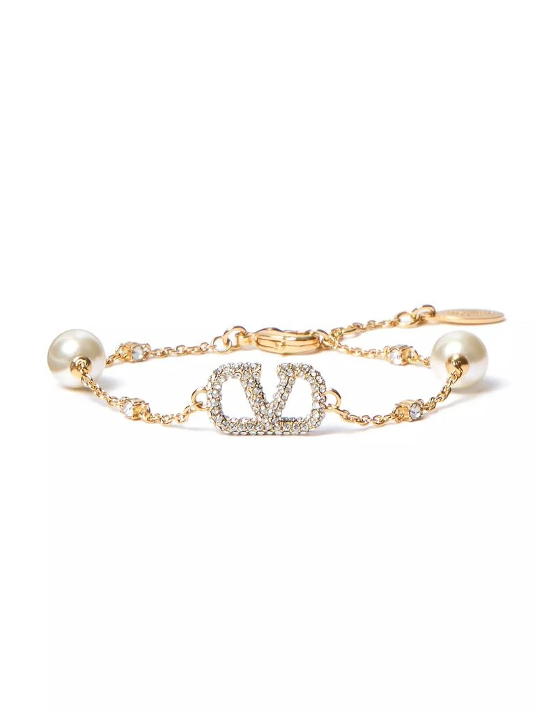 商品Valentino|VLogo Signature Bracelet in Metal, Swarovski® Crystals and Pearls,价格¥5170,第1张图片