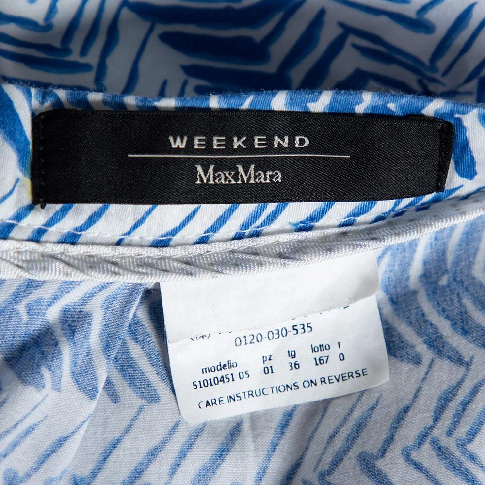 商品[二手商品] Weekend Max Mara|Weekend Max Mara White/Blue Printed Cotton Pleated Mini Skirt XS,价格¥1005,第5张图片详细描述