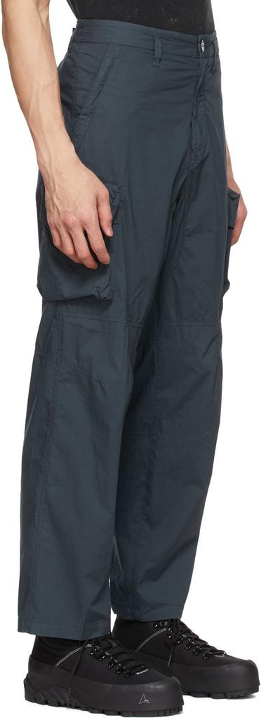 Blue Cotton Cargo Pants商品第2张图片规格展示