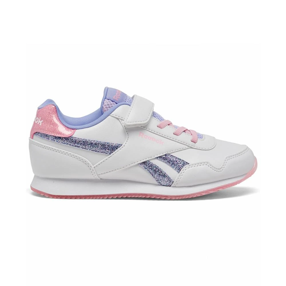 商品Reebok|Little Girls Royal Classic Leather Jog 3.0 Fastening Strap Casual Sneakers from Finish Line,价格¥331,第2张图片详细描述