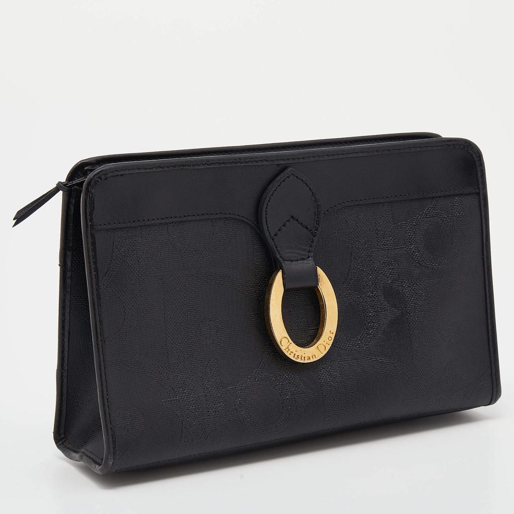 商品[二手商品] Dior|Dior Black Oblique Coated Canvas And Leather Clutch,价格¥3138,第5张图片详细描述