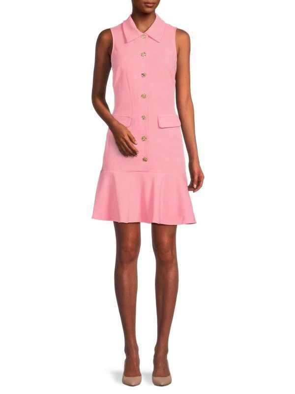 商品Karl Lagerfeld Paris|Sleeveless Drop Waist Minidress,价格¥639,第1张图片