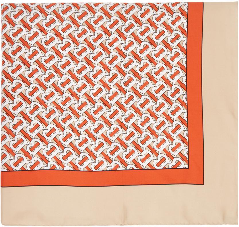 商品Burberry|Beige Silk Monogram Scarf,价格¥3227,第1张图片