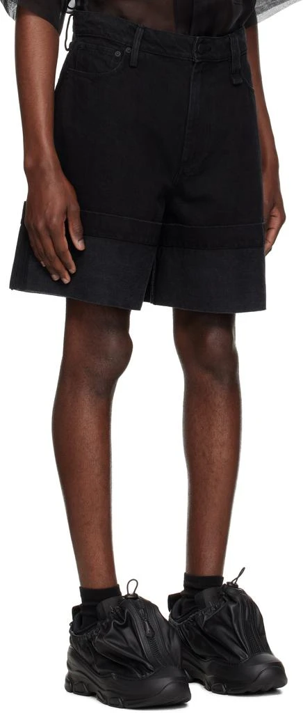 商品Simone Rocha|Black Wide Leg Puddle Denim Shorts,价格¥3489,第2张图片详细描述