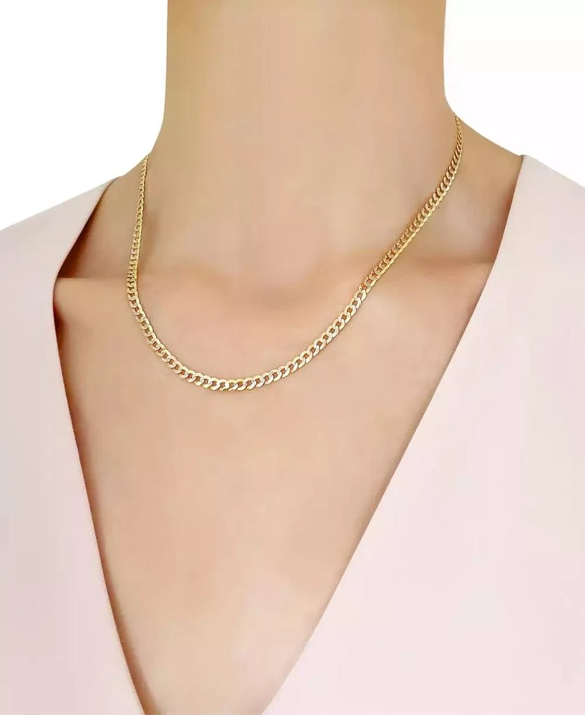 商品Macy's|18" Two-Tone Open Curb Link Chain Necklace (3-5/8mm) in Solid 14k Gold & White Gold,价格¥21515,第2张图片详细描述