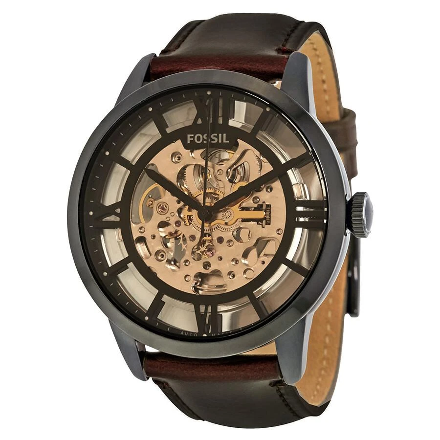 商品Fossil|Townsman Automatic Brown Skeleton Dial Men's Watch ME3098,价格¥1125,第1张图片