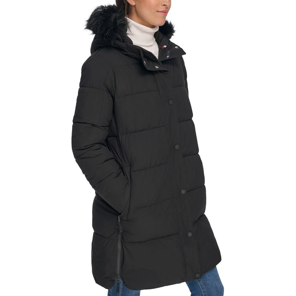 商品Tommy Hilfiger|Women's Faux-Fur-Trim Hooded Puffer Coat, Created for Macy's,价格¥1123,第3张图片详细描述
