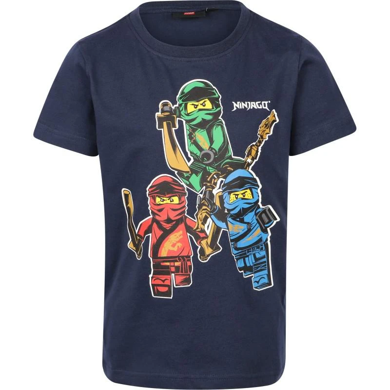 商品LEGO Wear|Pack of 3 ninjago lego print t shirts in navy green and blue,价格¥703,第2张图片详细描述