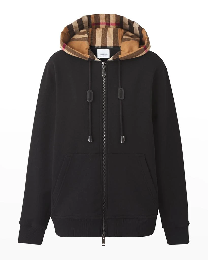 商品Burberry|Willow Check-Hood Zip-Up Sweatshirt,价格¥7769,第1张图片