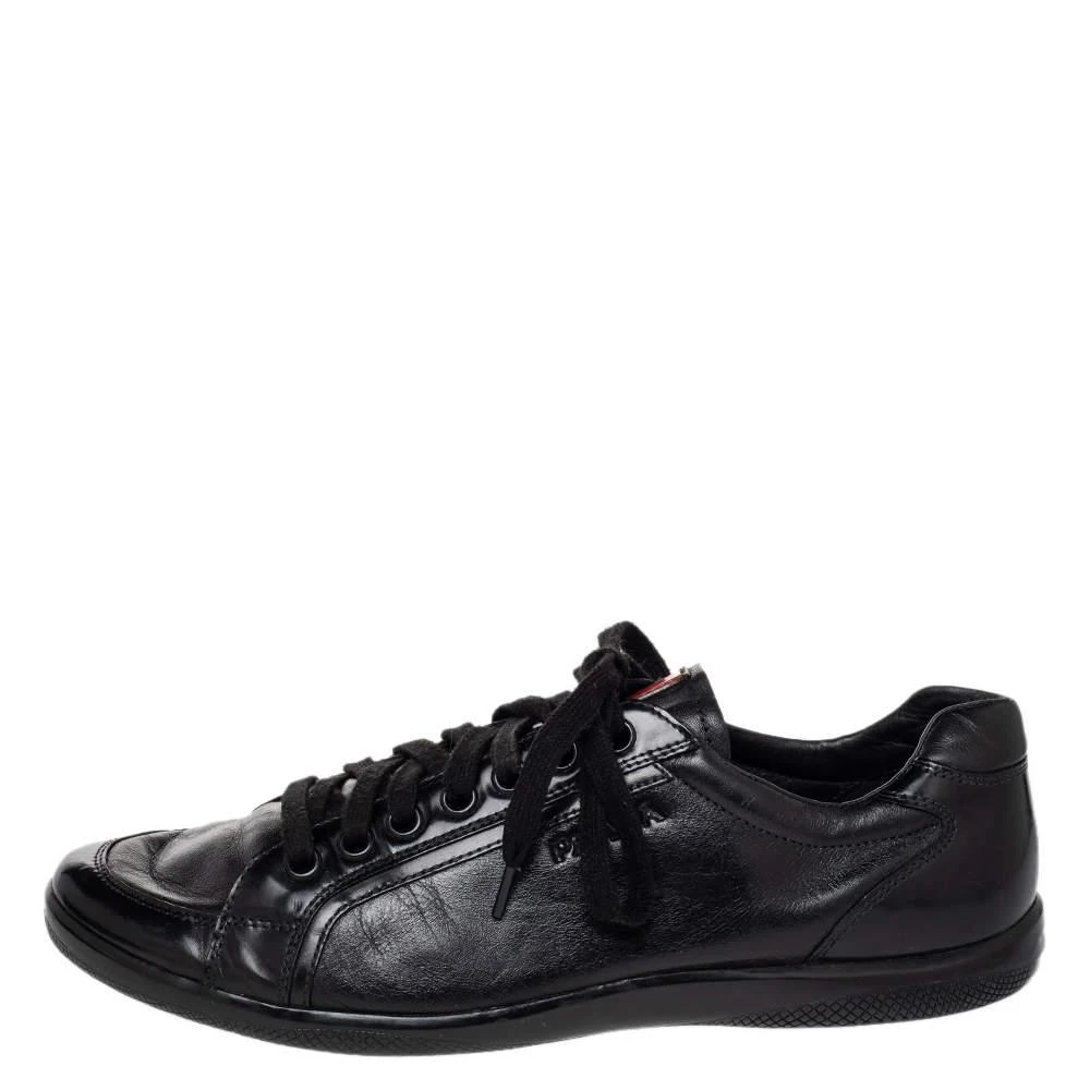 商品[二手商品] Prada|Prada Sport Black Leather Low Top Sneakers Size 44,价格¥1350,第2张图片详细描述