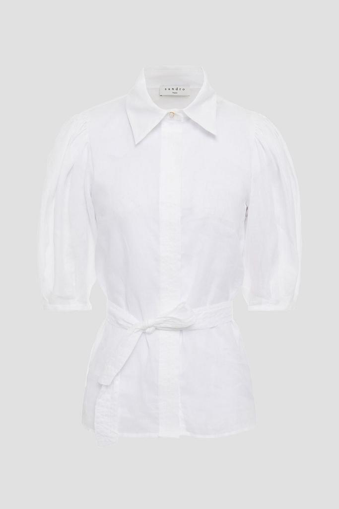 商品Sandro|Gathered ramie shirt,价格¥980,第1张图片