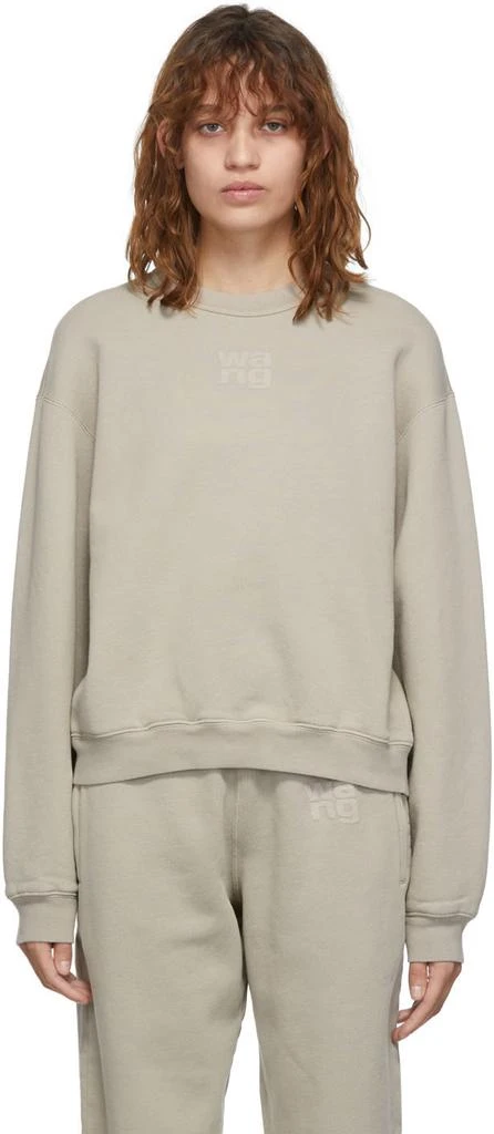 商品Alexander Wang|Taupe Structured Puff Logo Sweatshirt,价格¥954,第1张图片