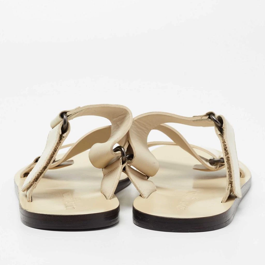 商品[二手商品] Louis Vuitton|Louis Vuitton White Leather Criss Cross Strap Flat Sandals Size 40,价格¥2578,第5张图片详细描述