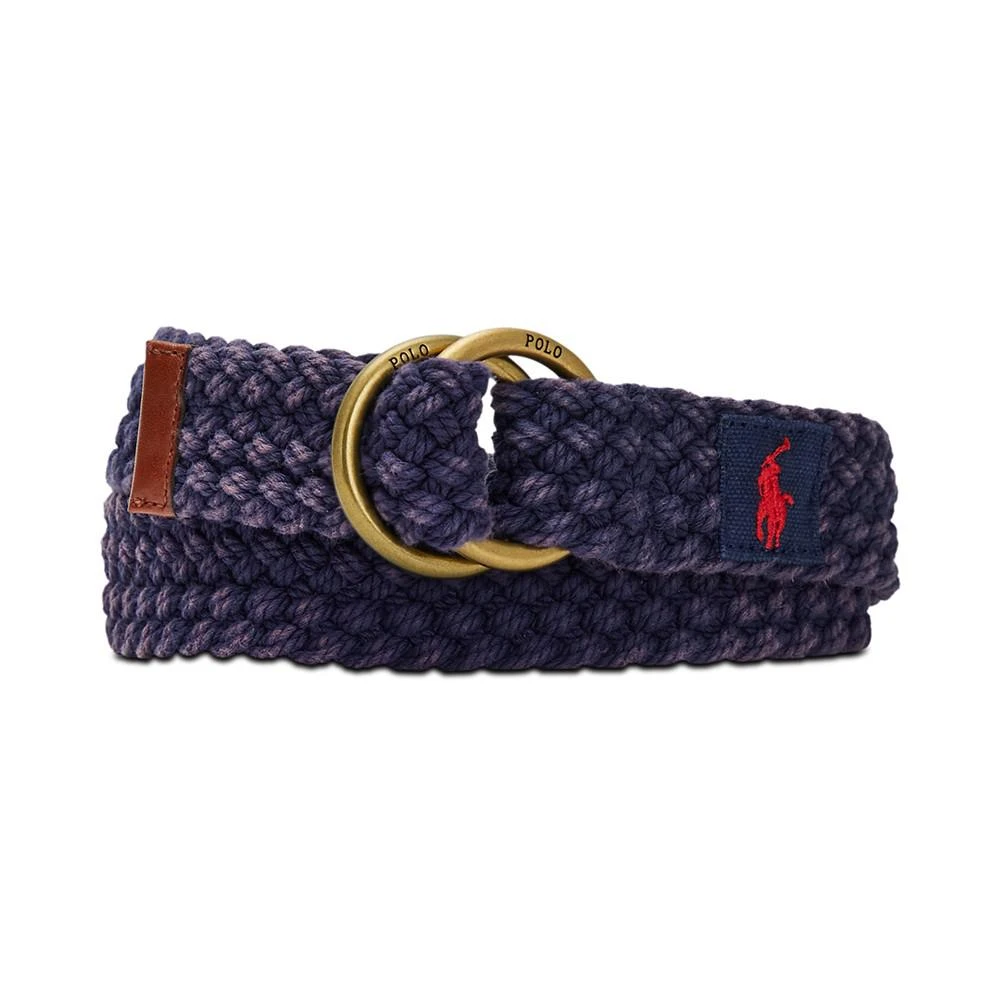 商品Ralph Lauren|Men's Leather-Trim Cotton Belt,价格¥269,第2张图片详细描述