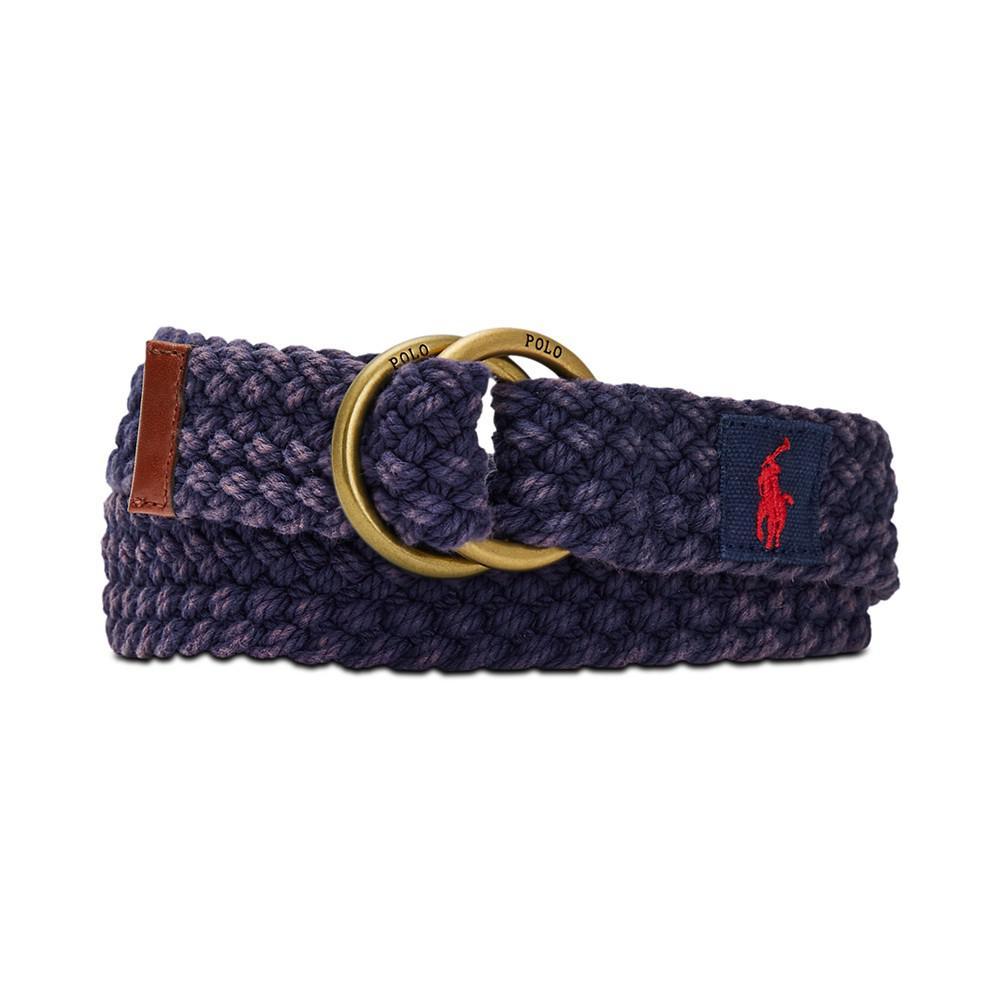 商品Ralph Lauren|Men's Leather-Trim Cotton Belt,价格¥301,第4张图片详细描述