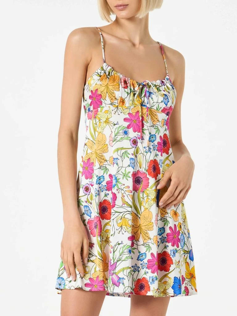 商品Mc2 Saint Barth|Woman Short Slip Dress Creamy With Flower Print,价格¥1563,第1张图片