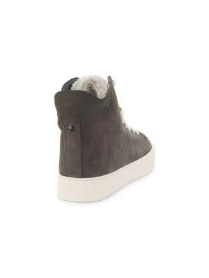 商品Sam Edelman|Pence Faux Fur-Trim Suede High-Top Sneakers,价格¥198,第3张图片详细描述