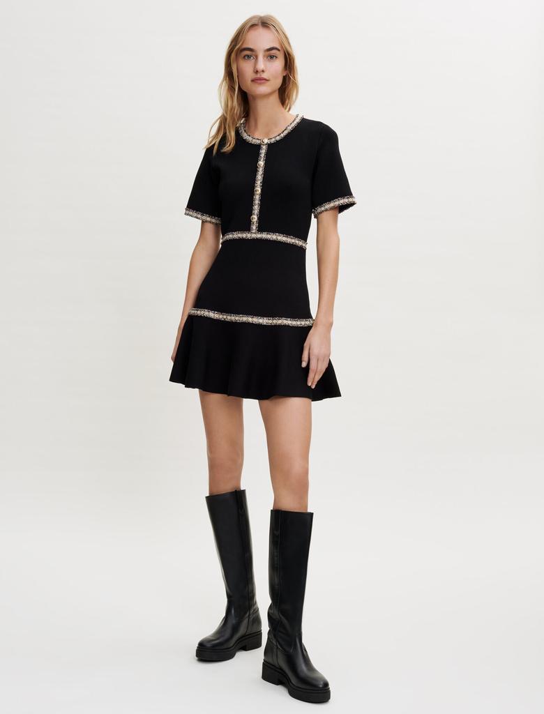 商品Maje|Knit dress with contrasting trim,价格¥1699,第1张图片