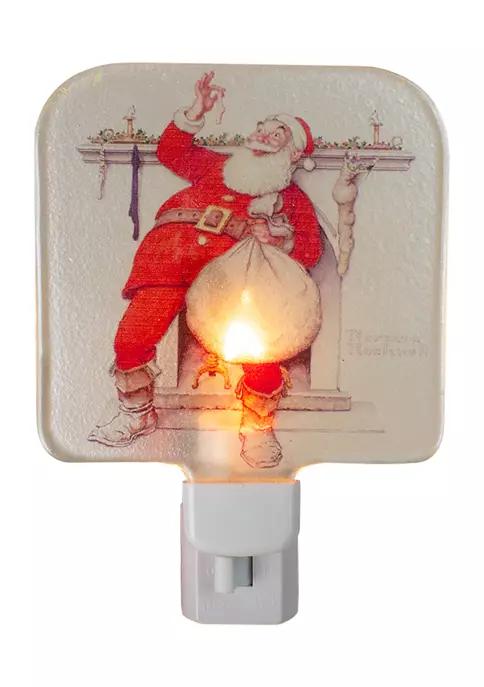 6Inch Norman Rockwell 'Filling the Stocking' Glass Christmas Night Light商品第1张图片规格展示