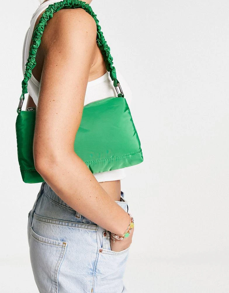 商品Topshop|Topshop Sacha nylon scrunchie strap shoulder bag in green,价格¥128,第1张图片