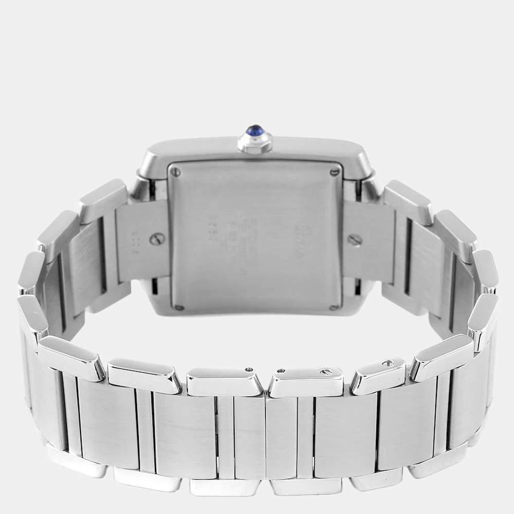 商品[二手商品] Cartier|Cartier Silver Stainless Steel Tank Francaise W51002Q3 Automatic Men's Wristwatch 28 mm,价格¥26133,第6张图片详细描述