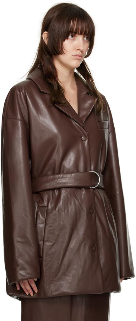 Brown Liban Vegan Leather Jacket商品第2张图片规格展示