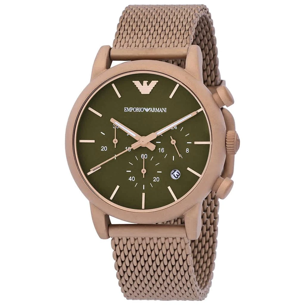 商品Emporio Armani|Emporio Armani Chronograph Quartz Green Dial Mens Watch AR11428,价格¥662,第1张图片