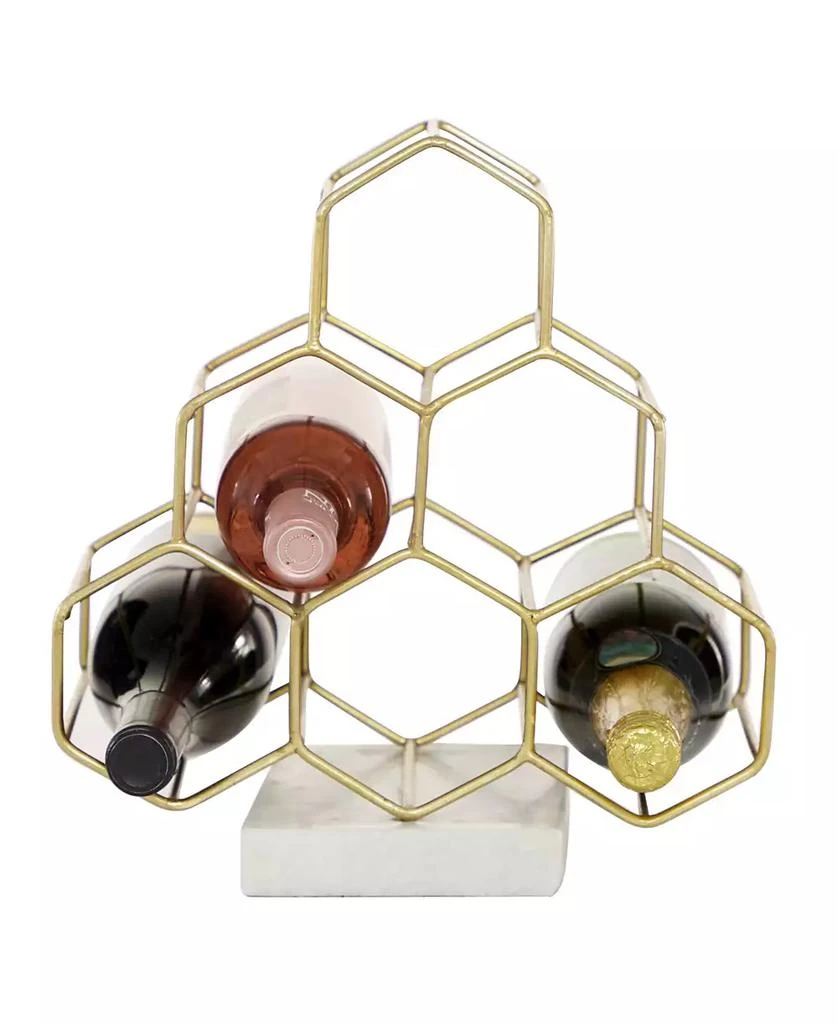 商品Rosemary Lane|Gold Metal Modern Wine Holder Rack, 13 x 9 x 12,价格¥549,第1张图片