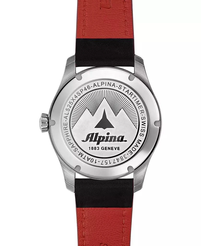 商品Alpina|Men's Swiss Automatic Startimer Black Leather Strap Watch 41mm,价格¥8940,第3张图片详细描述