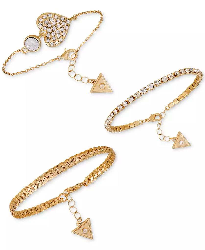 商品GUESS|Gold Tone Trio Bracelet Set with Stone Accents,价格¥222,第1张图片