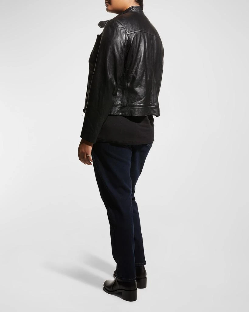 商品Michael Kors|Plus Size Leather Moto Jacket,价格¥1523,第4张图片详细描述