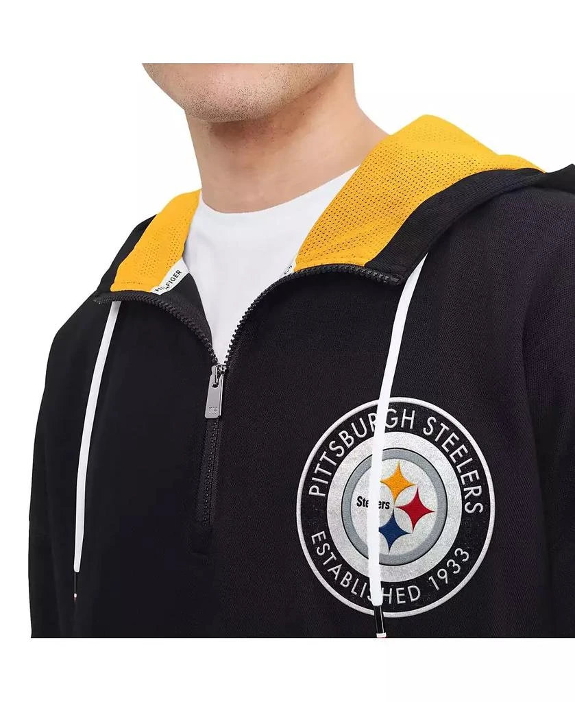 商品Tommy Hilfiger|Men's Black Pittsburgh Steelers Aaron Quarter-Zip Hoodie,价格¥561,第3张图片详细描述