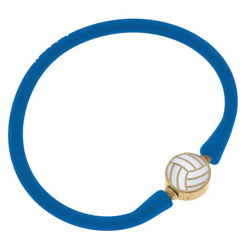 商品Canvas Style|Enamel Volleyball Silicone Bali Bracelet In Blue,价格¥214,第1张图片