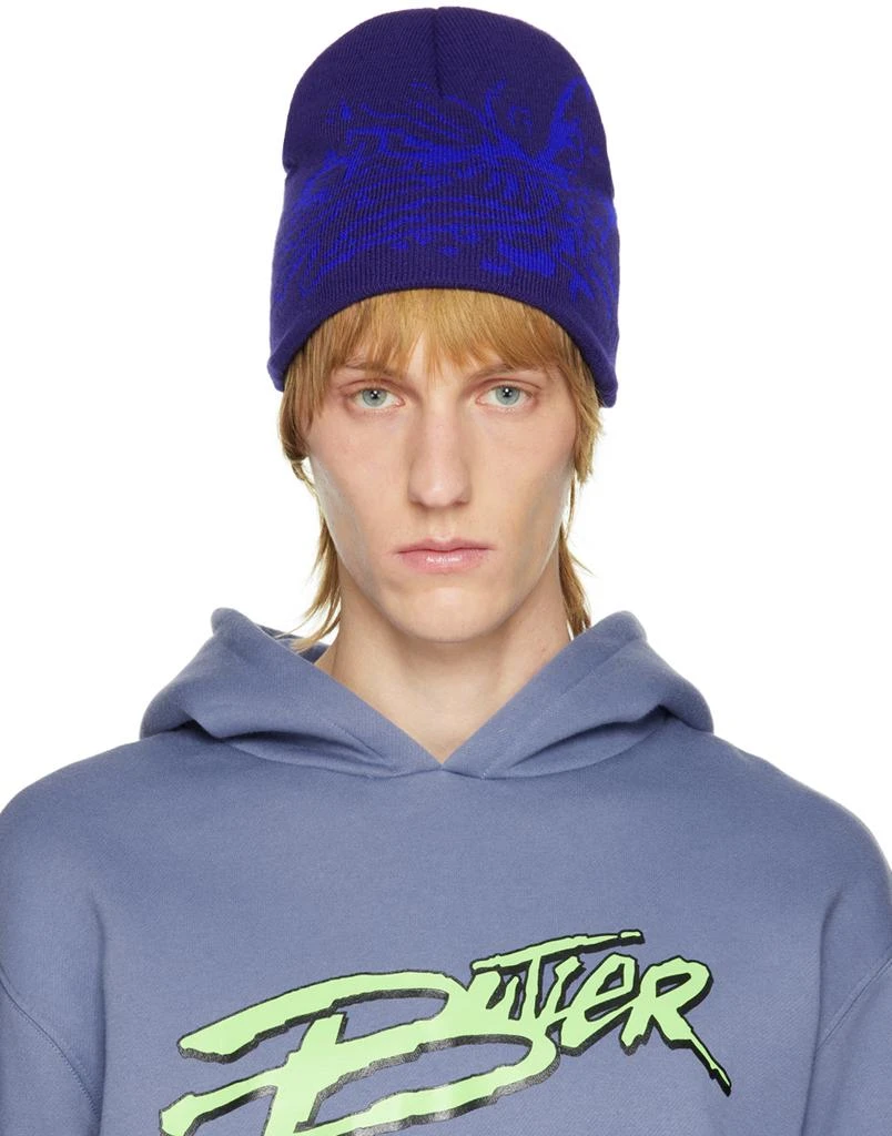 商品BUTLER SVC|SSSENSE Exclusive Blue Splatter Beanie,价格¥394,第1张图片