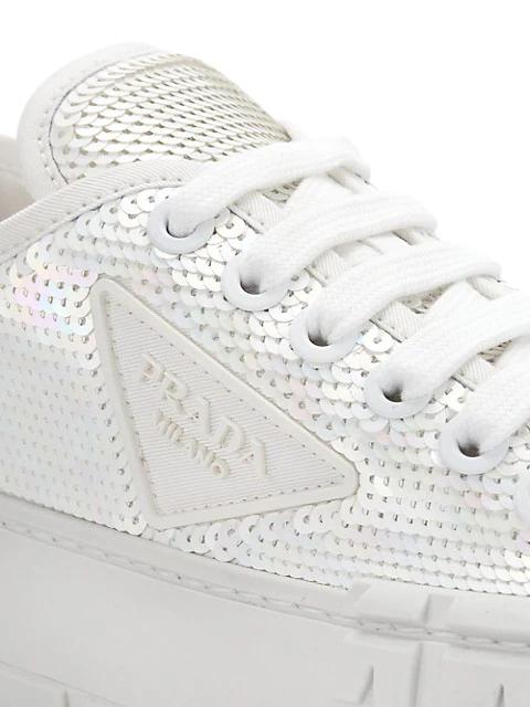 Paillettes Wheel Lug-Sole Platform Sneakers商品第6张图片规格展示