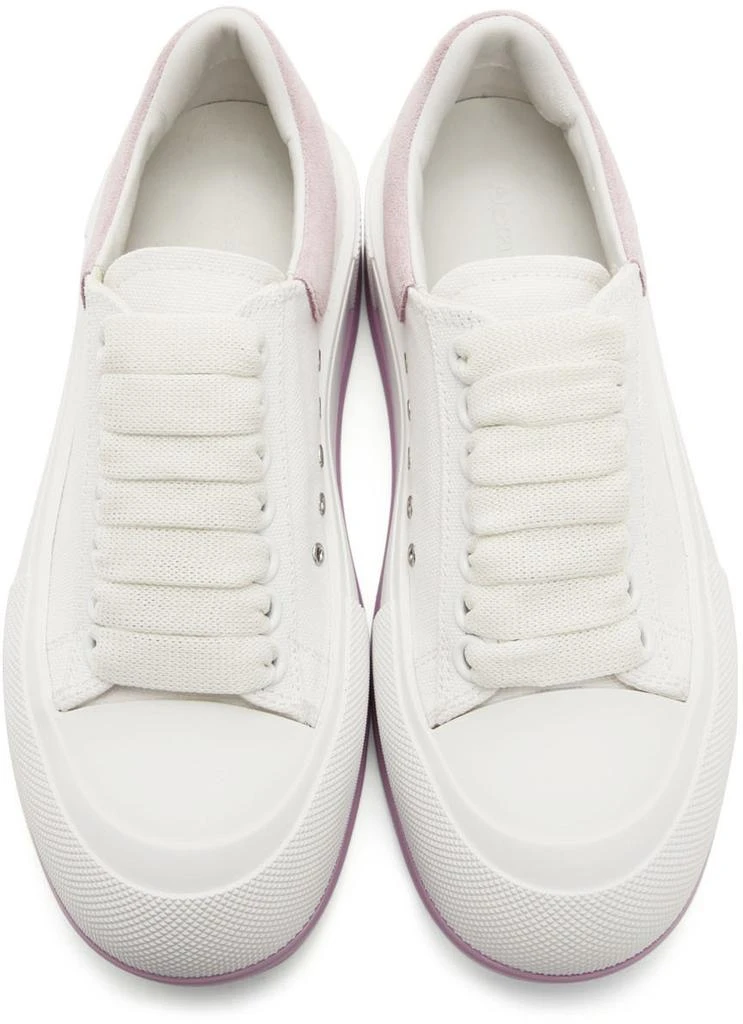 商品Alexander McQueen|White & Purple Deck Lace Plimsoll Sneakers,价格¥1308,第5张图片详细描述
