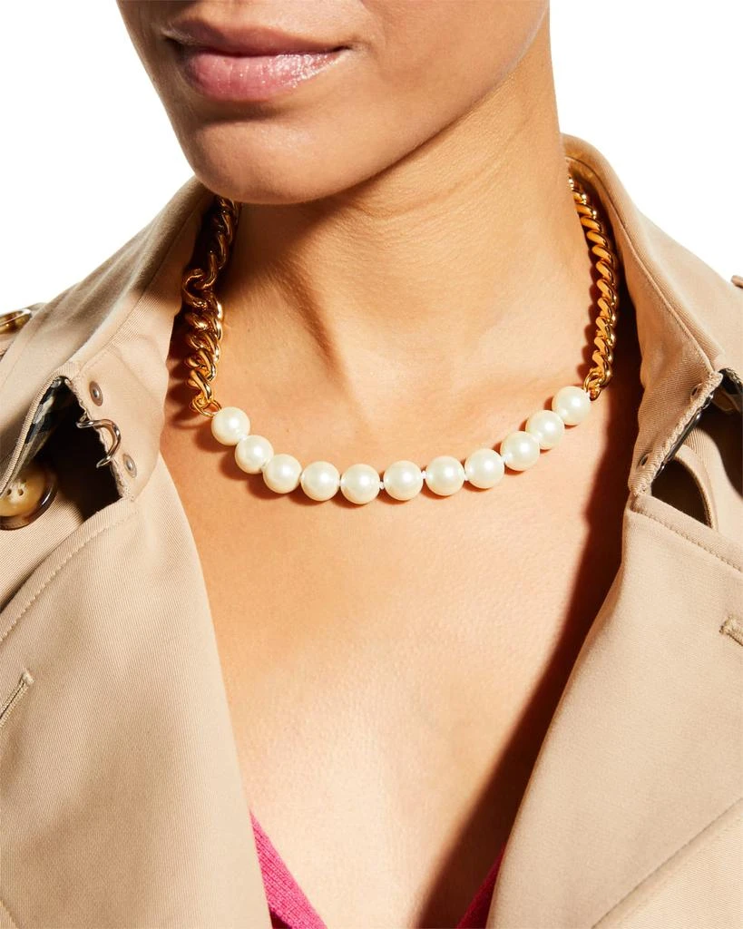 商品Kenneth Jay Lane|White Pearly Chain Necklace,价格¥583,第2张图片详细描述