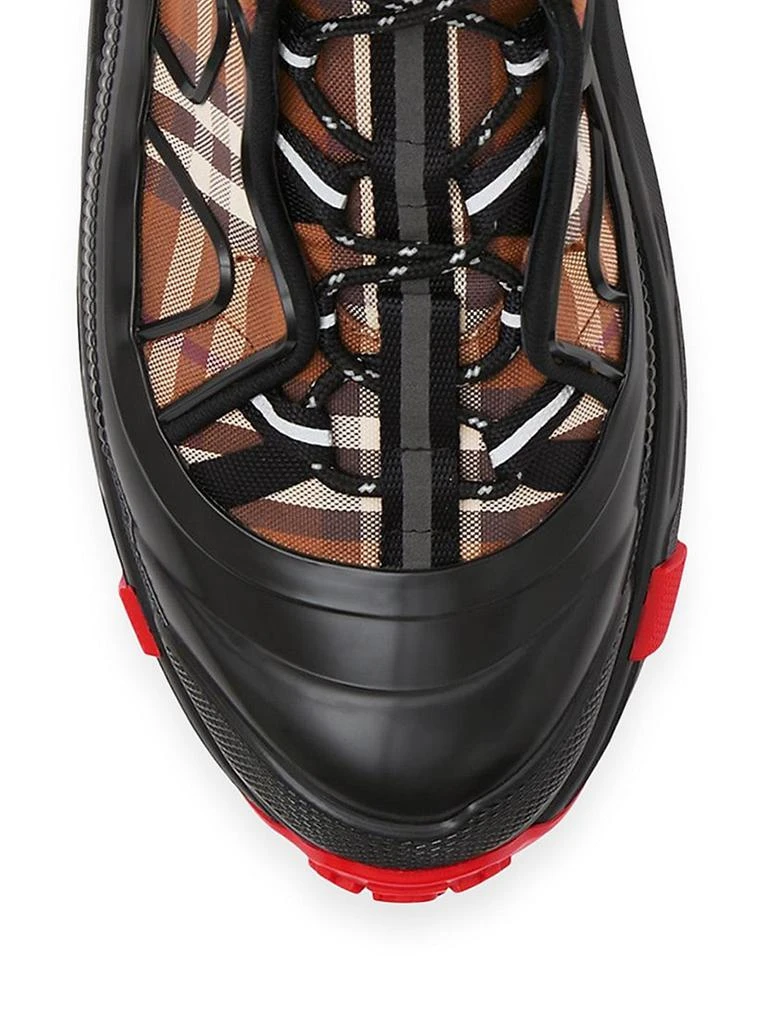 商品Burberry|New Arthur Check Print Leather Sneakers,价格¥6620,第4张图片详细描述