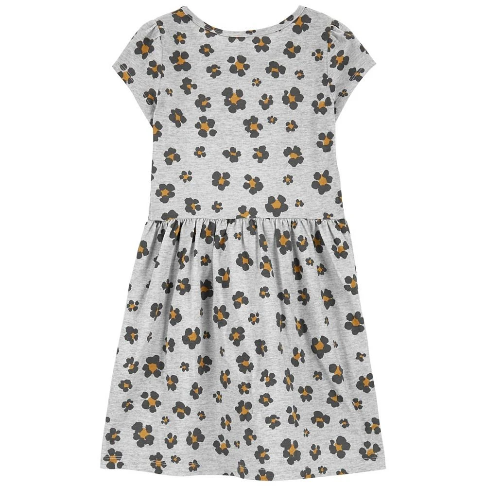 商品Carter's|Little Girls Floral Leopard Jersey Dress,价格¥126,第3张图片详细描述