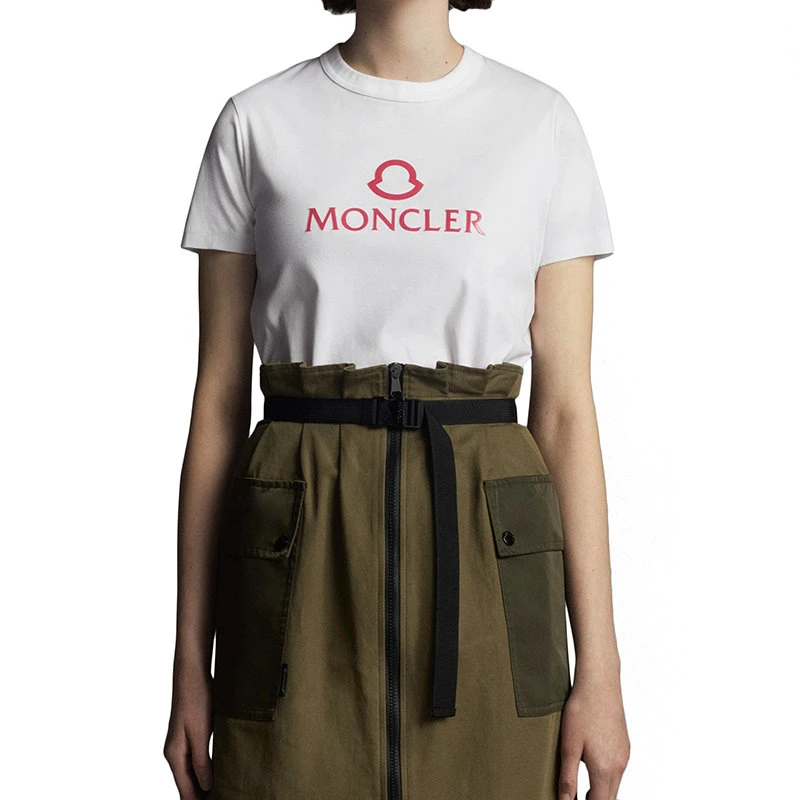商品Moncler|【预售3-7天】Moncler/蒙克莱 22年秋冬新款 女士光学白色纯棉徽标图形短袖T恤H10938C00006809CR001,价格¥2058,第4张图片详细描述