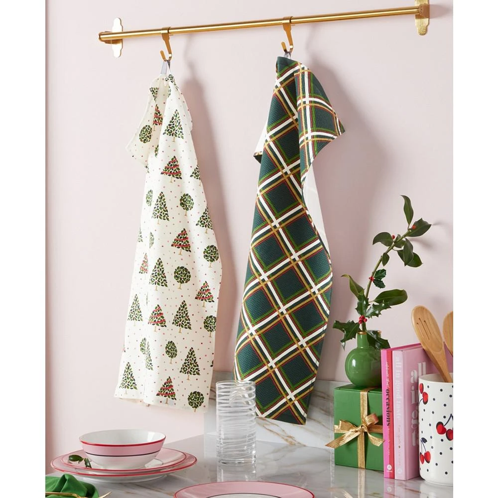 商品Kate Spade|Holiday Confetti Acrobat Plaid Holiday Kitchen Towels 2-Pack Set,价格¥178,第4张图片详细描述