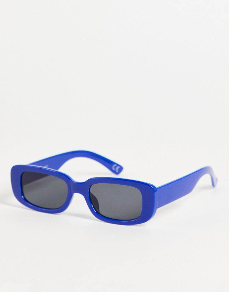 商品ASOS|ASOS DESIGN mid rectangle sunglasses in blue with smoke lens,价格¥76,第1张图片