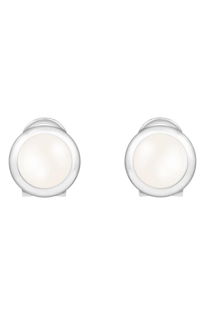 商品Splendid Pearls|Rhodium Plated Sterling Silver 7-8mm White Freshwater Pearl Stud Earrings,价格¥162,第1张图片