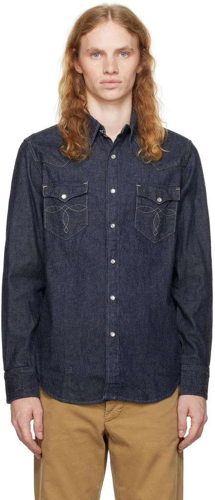 商品RRL|Blue Slim Fit Western Denim Shirt,价格¥1920,第1张图片