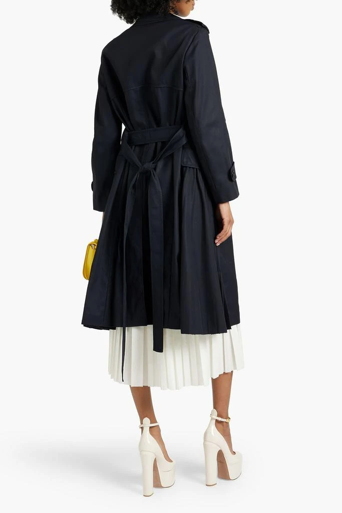 商品RED Valentino|Pleated cotton-blend gabardine trench coat,价格¥4722,第3张图片详细描述